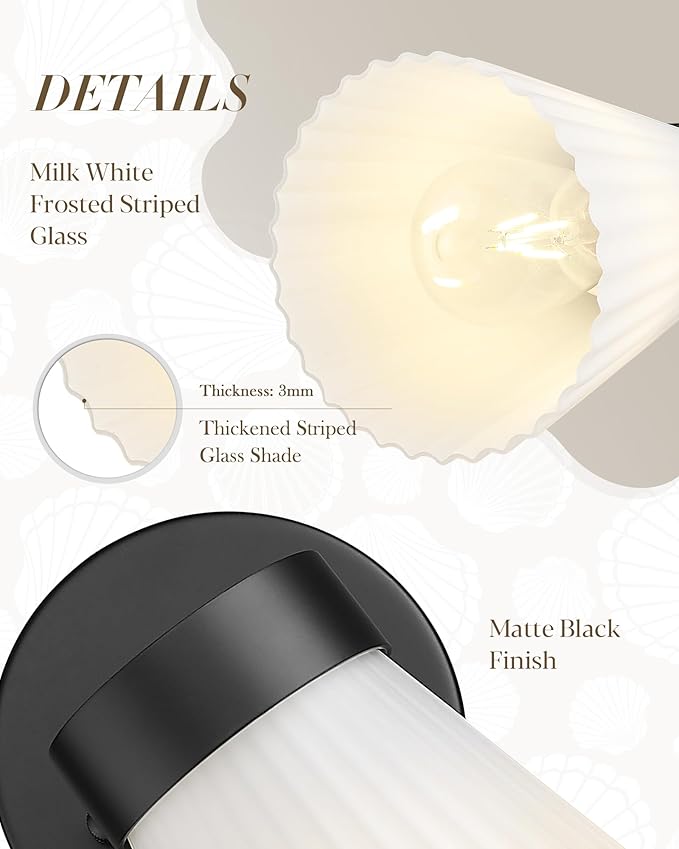 Bathroom Wall Sconce Set of Two, HWH Wall Vanity Light - Image 2