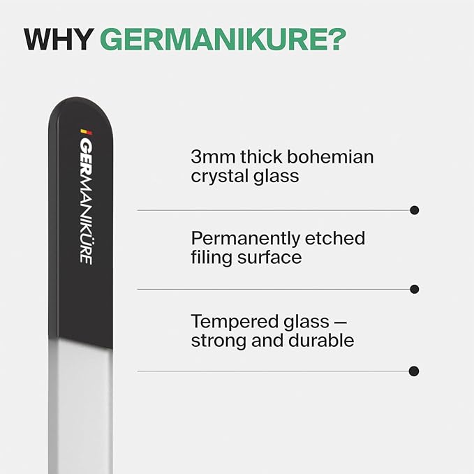 GERMANIKURE Glass Nail File in Suede Sleeve - Image 3