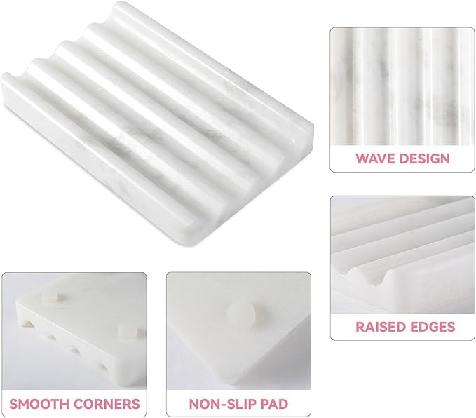 2 Pcs Marble Soap Holder, Soap Dish - Image 4