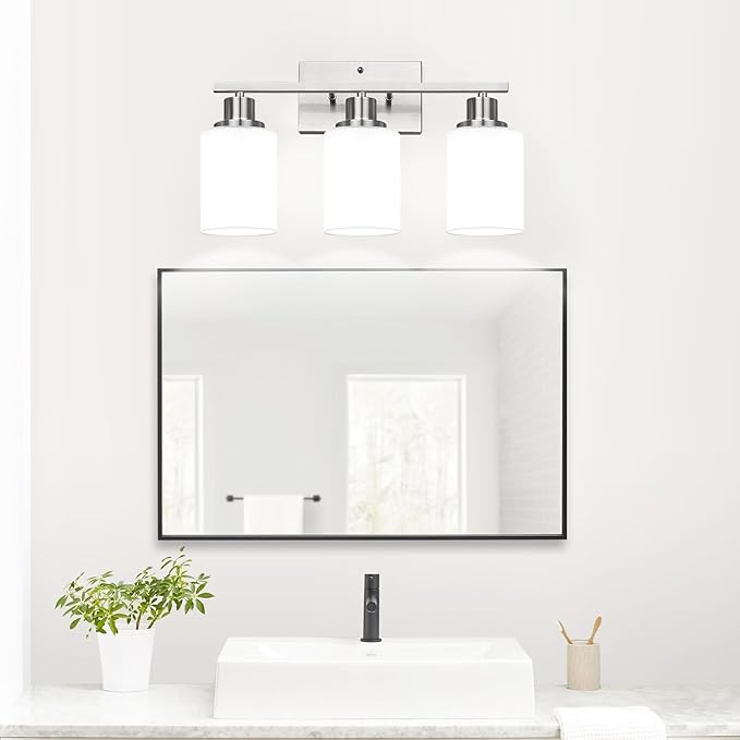 MOKATNG 3-Light Bathroom Light Fixtures, Brushed Nickel Vanity Light - Image 8