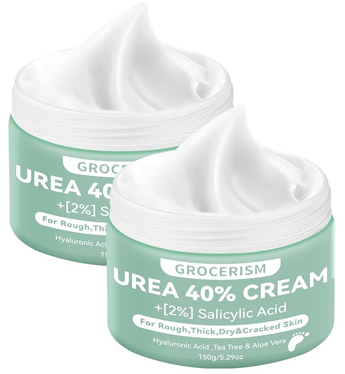 Grocerism 2 Packs Urea Cream 40% Plus 2% Salicylic Acid 5.30 oz || Foot Cream by Grocerism