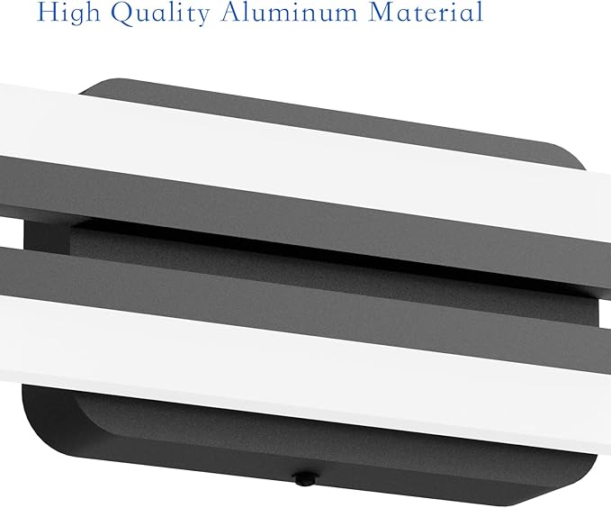 Ralbay 48" Matte Black Vanity Lights 48W Frosted Aluminum Modern LED Black - Image 6