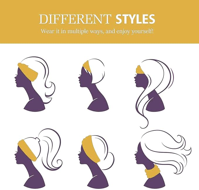 GiLi 2 Pack Wide Headbands for Women Boho African Knotted Non Slip Fashion Hair - Image 6