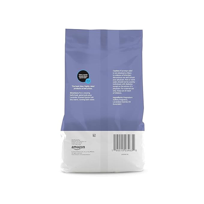 Amazon Basics Epsom Salt Soaking Aid, Lavender Scented, 3 Pound - Image 3