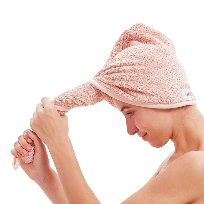 M-bestl 2 Pack Microfiber Hair Towel Wrap, Hair Drying Towel - Image 2