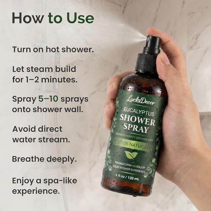 Eucalyptus Shower Spray 8oz – Aromatherapy Shower Mist, Spa and Sauna Inspired - Image 3