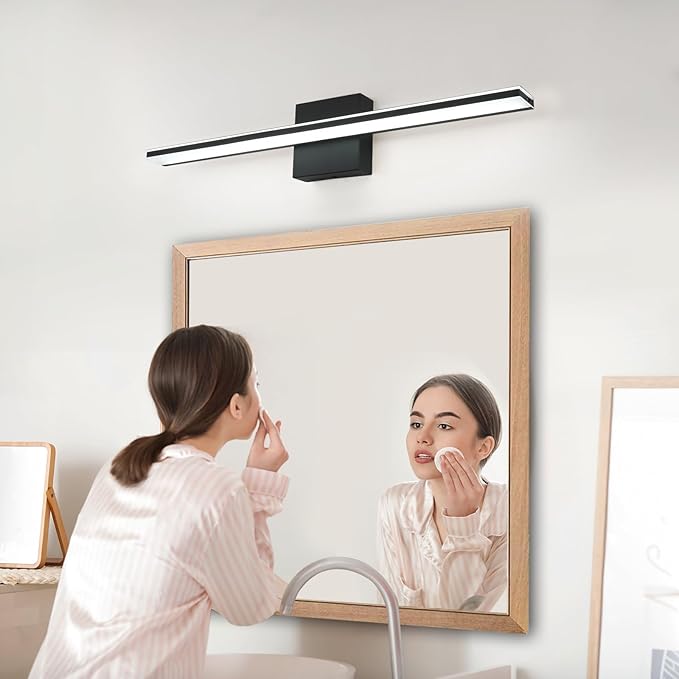 Black Vanity Light Fixture 24 Inch Bathroom Lamps Over Mirror 14W Modern Bath - Image 5