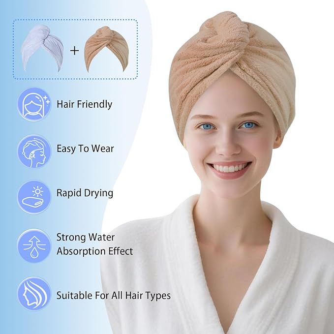 Microfiber Hair Drying Towel Wrap - Image 3