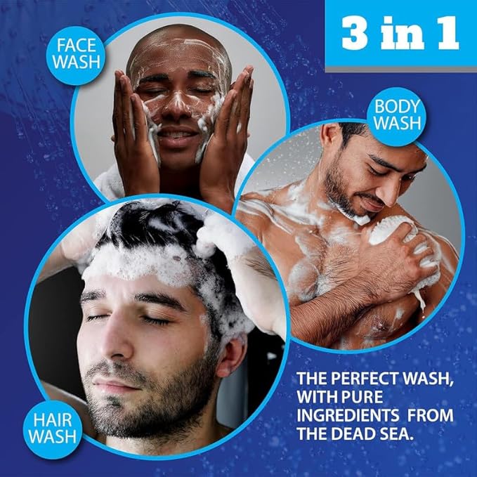 Dead Sea Collection Amber Wood Men’s Body Wash – 3 in 1 Body Wash - Image 2