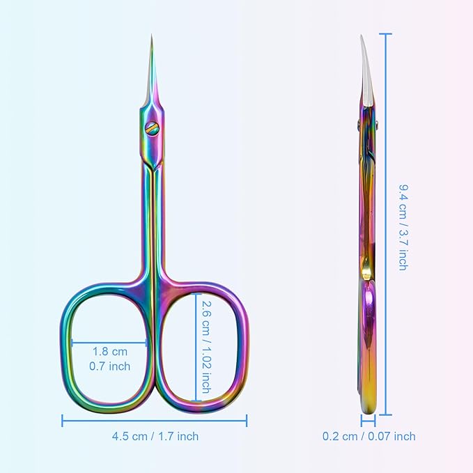 Lermende Cuticle Scissors Extra Fine Curved, Portable Stainless Steel Manicure - Image 7