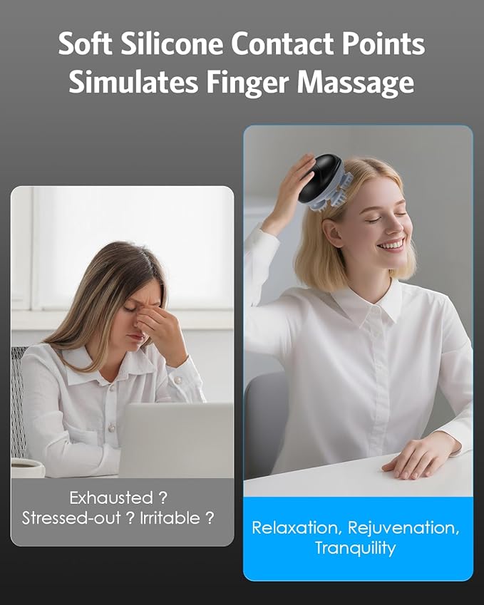 Upraded Handheld Cat Massager Dog, 4 Massage Heads, Cat Head and Back Scratcher - Image 2