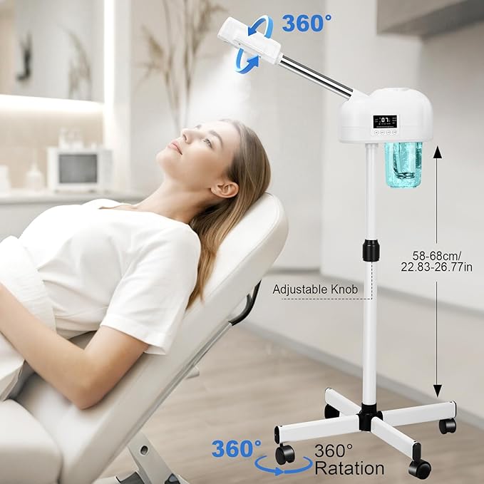 Professional Facial Steamer, Nano Ionic Hot Mist Spray, Stand Facial Steamer - Image 2