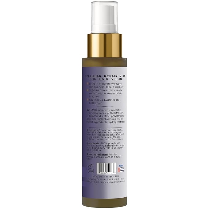 Vital Earth Fulvic Mineral Facial Mist, Travel-Friendly – Anti-Aging Face & - Image 2
