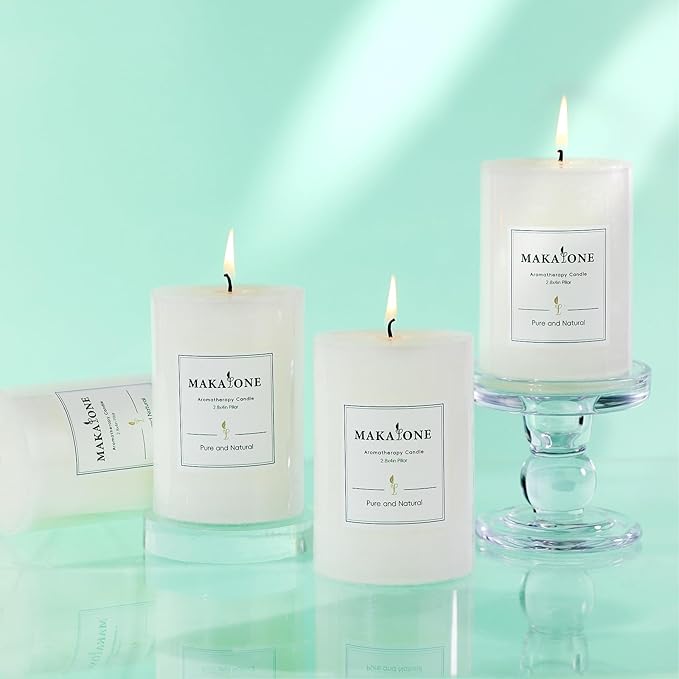 4 Pcs White Orange Vanilla Scented Pillar Candles, 60H Long-Lasting Burn - Image 9