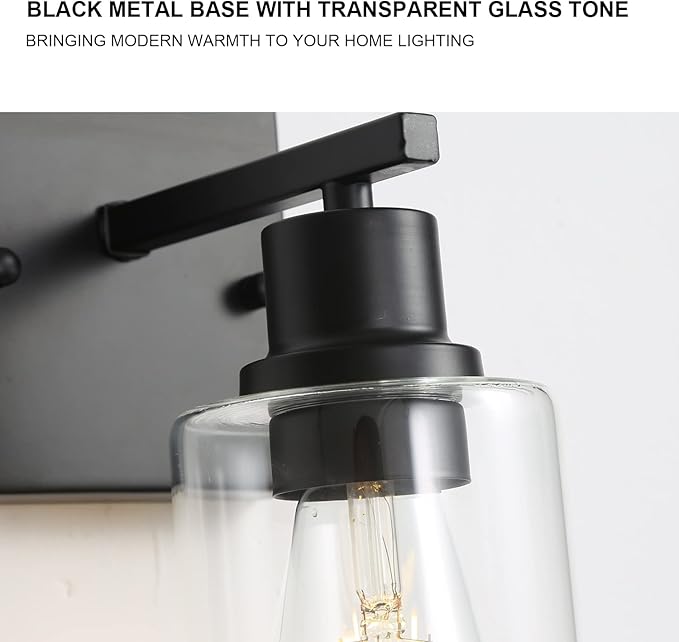 Bathroom Vanity Light Fixtures, 1-Light Matte Black Bathroom Lights, Wall - Image 5