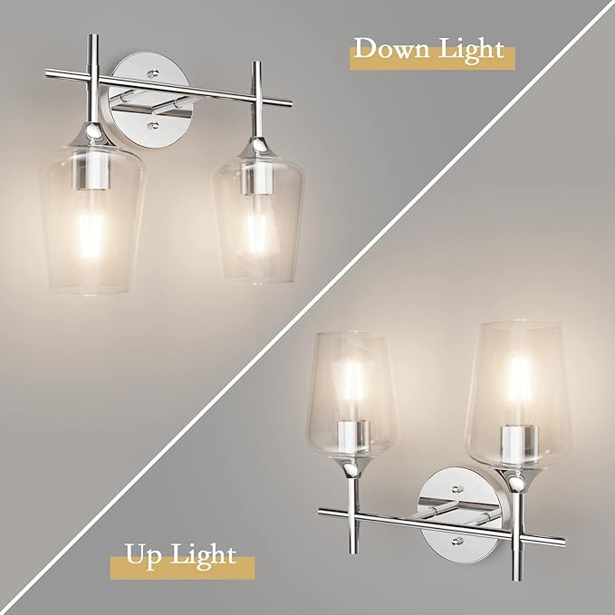 Ralbay Chrome Bathroom Light Fixtures 2-Lights - Image 3