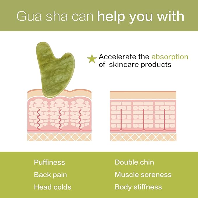 Gua Sha Facial Tools, Jade Guasha Tool - Image 5