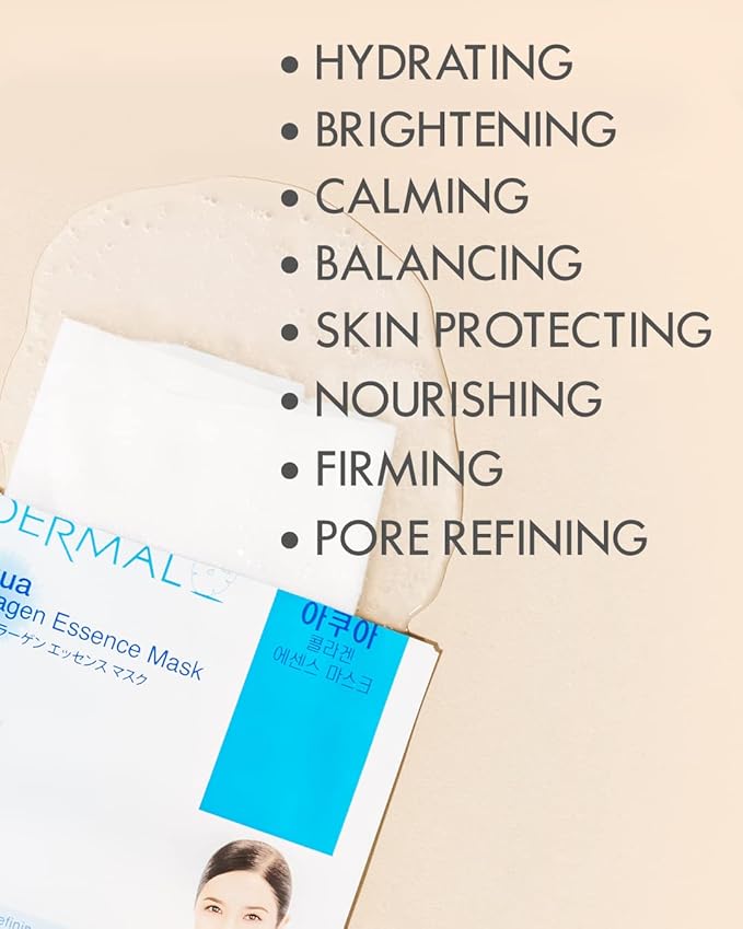 DERMAL A+B Korea Collagen Essence Full Face Facial Mask Sheet 32 Full Color SET - Image 4