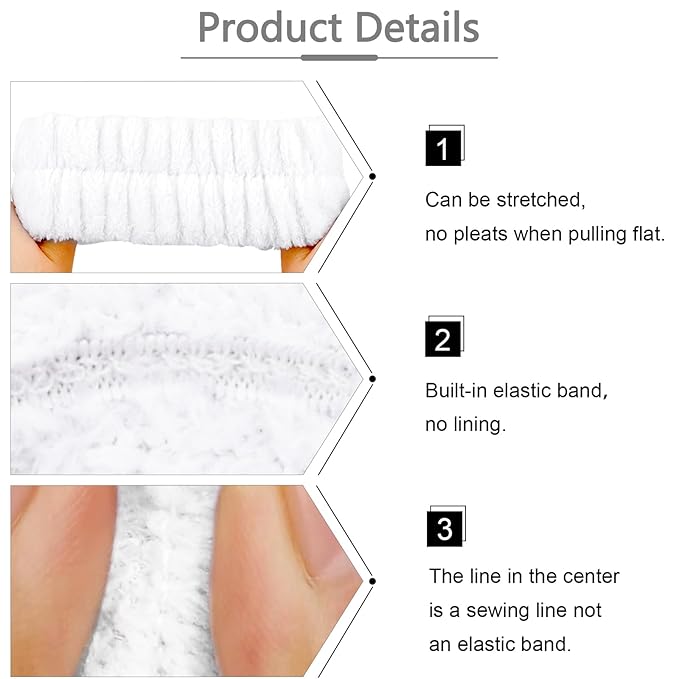 VELSCRUN Spa Headbands for Wash Face, Makeup Headband, Facial Skincare Headbands - Image 7