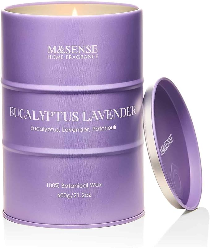 M&SENSE Eucalyptus Lavender Scented Candles Large, Natural Soy Candles 21.2oz by MSENSE