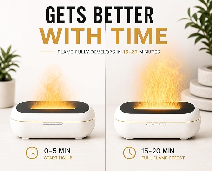 AquaAura Flame Effect Diffuser, 160ml Essential Oil Diffuser - Image 6