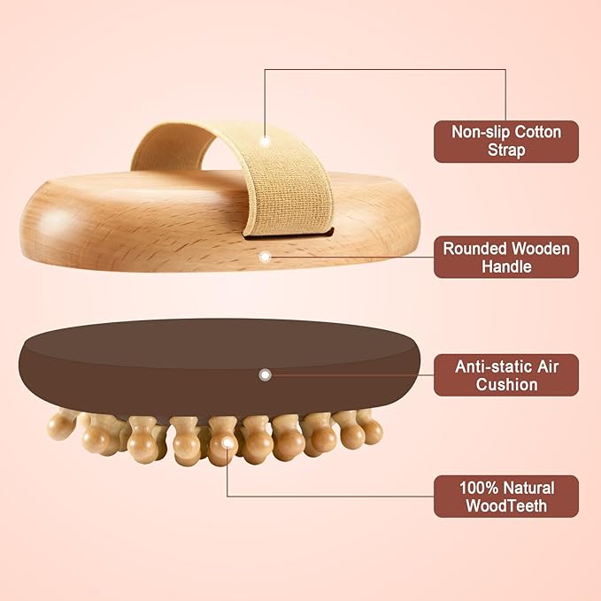 2 PCS Meridian Massage Brushes, Wood Therapy Massage Tools - Image 4