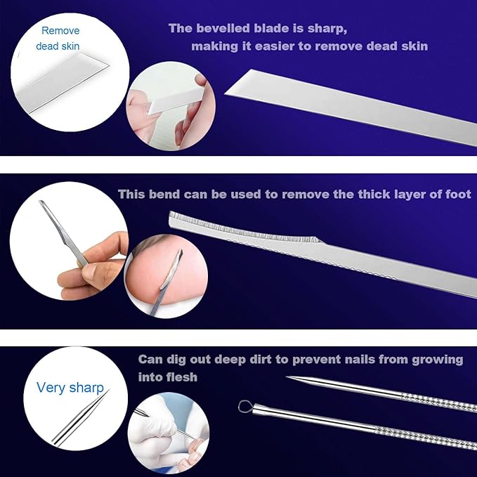 Ingrown Toenail File and Lifters Set, Ingrown Toenail Treatment Pedicure Kit - Image 4