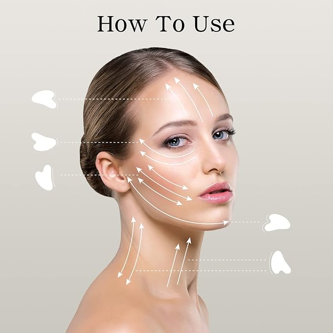 rosenice Gua Sha Facial Tools Guasha Tool Gua Sha Jade Stone Manual Massage - Image 4