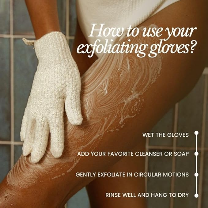 Bare Botanics 4 Pack Mint Exfoliating Shower Gloves - Image 6