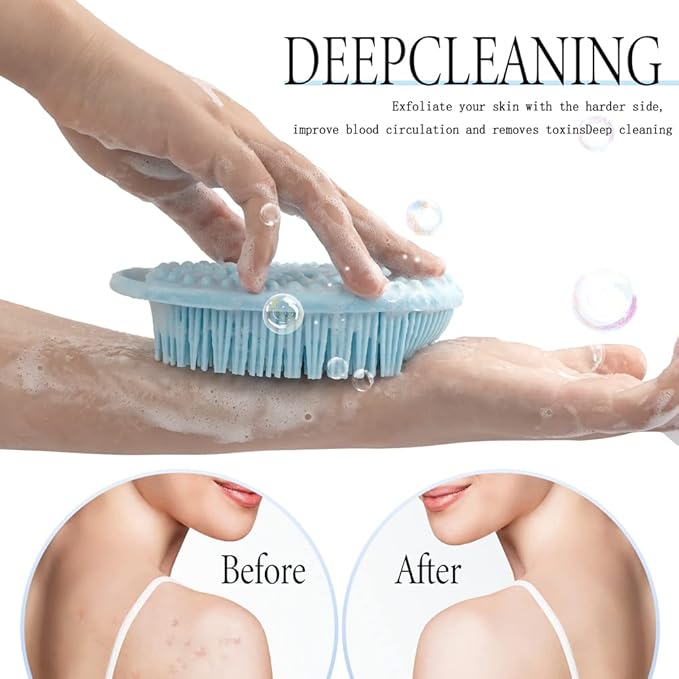 PQRUU 3 Pack Silicone Body Scrubber, Exfoliating Soft Loofah, Scrubber Fit - Image 5