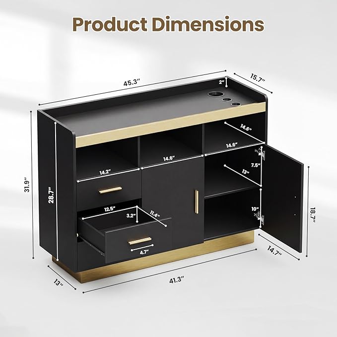 Salon Storage Cabinet Barber Station, Freestanding Hair Styling Station - Image 2