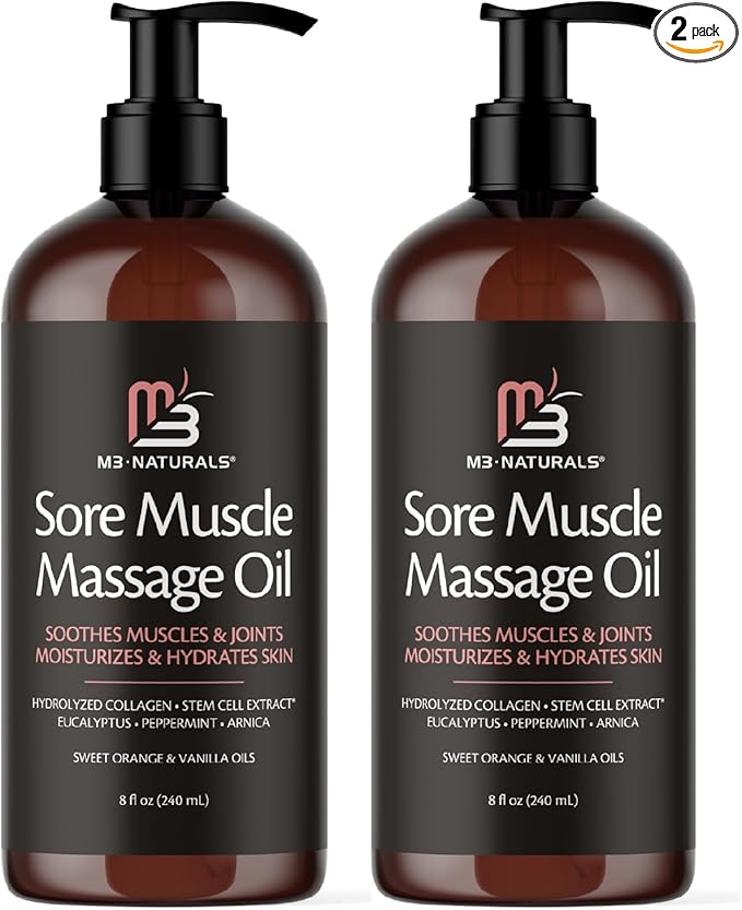 Arnica Sore Muscle Massage Oil for Massage Therapy by M3Naturals