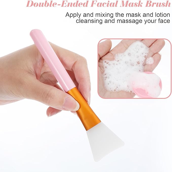 4 Pcs Silicone Face Brush with 2 Manual Face Scrub Brush, Facial Brushes - Image 5