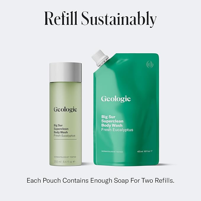 Geologie Big Sur Superclean Body Wash Refill Pack | Fresh Eucalyptus Natural - Image 3