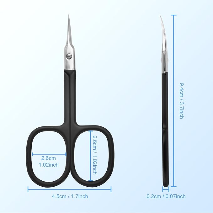 Lermende Cuticle Scissors Extra Fine Curved, Portable Stainless Steel Manicure - Image 4