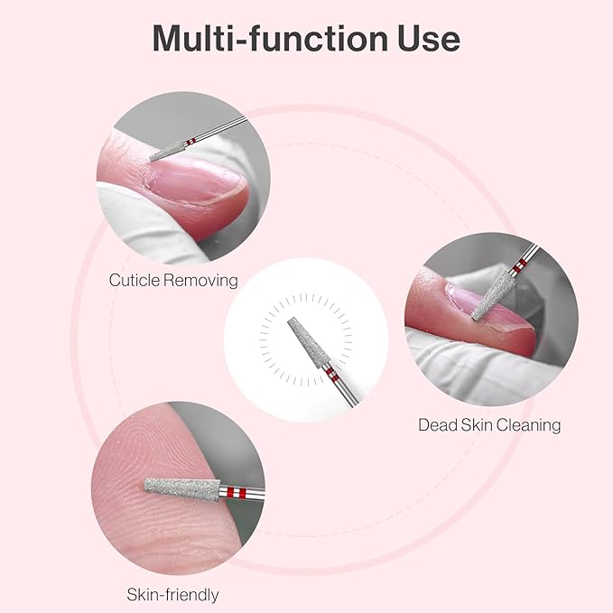 MelodySusie 4mm Long Tapered Barrel Cuticle Clean Nail Drill Bit 3/32'' - Image 7
