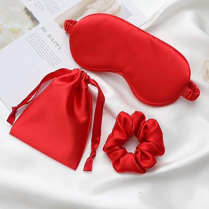 Silk Satin Sleeping Eye Mask, Soft Breathable Blackout Eyeshade Eye Cover - Image 4