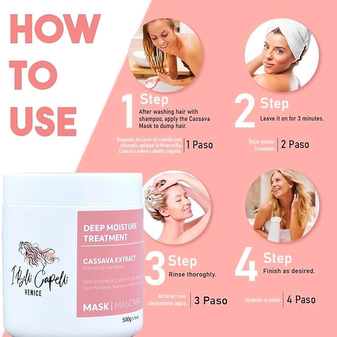 I Belli Capelli Venice Cassava Extract & Argan Oil Hair Mask - - Image 6