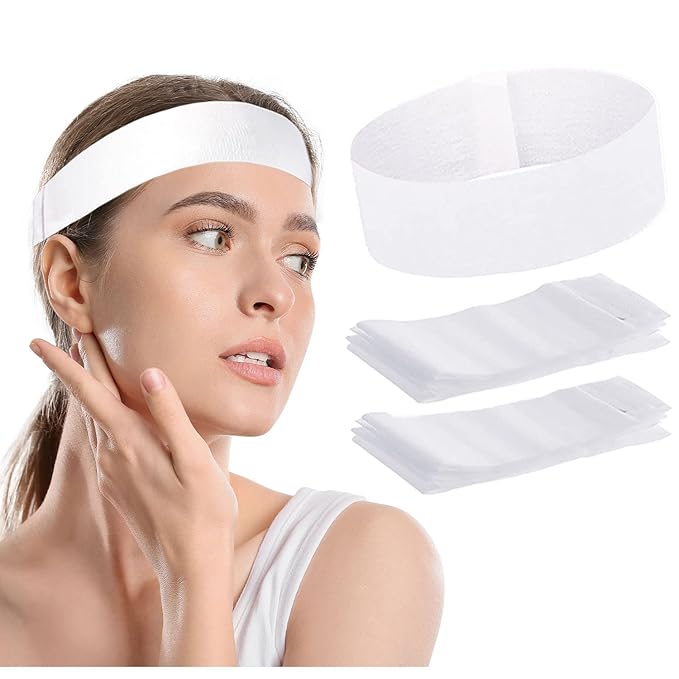 100 Pieces Disposable Facial Headbands by Nujzuir