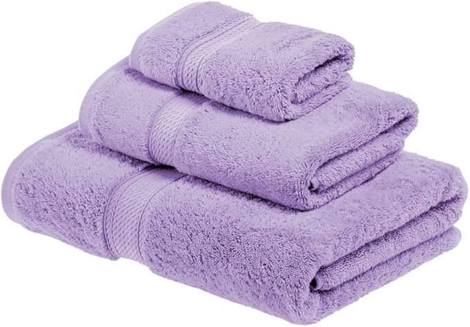 SUPERIOR Egyptian Cotton Pile 3 Piece Towel Set, Includes 1 Bath, 1 Hand by SUPERIOR
