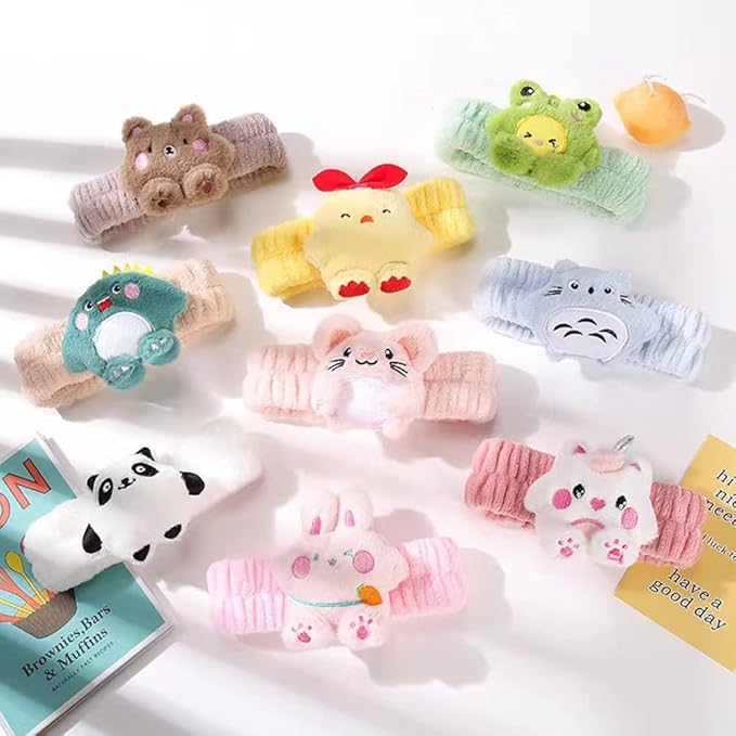 PERFECTSIGHT Kawaii Spa Headband Set, 2 Pack Cute Soft Coral Fleece Makeup and - Image 7