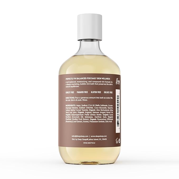 Deep Steep Bubble Bath, Vanilla Coconut 17 oz – Hypoallergenic, Clinically - Image 2