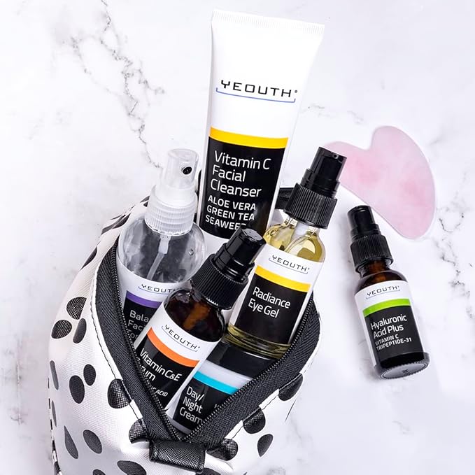 YEOUTH Skin Care Set: Hyaluronic Acid Serum, Vitamin C Serum, Face Cleanser - Image 4