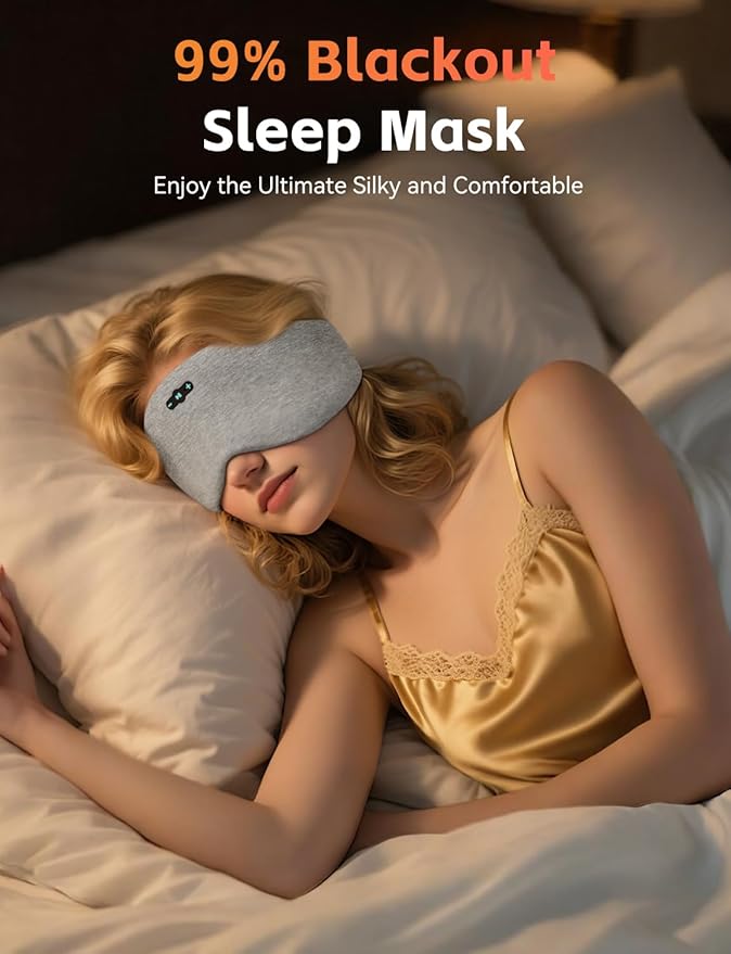 Sleep Mask with Headphones Bluetooth 6.0, 20H Playtime Sleeping Headphones with - Image 7