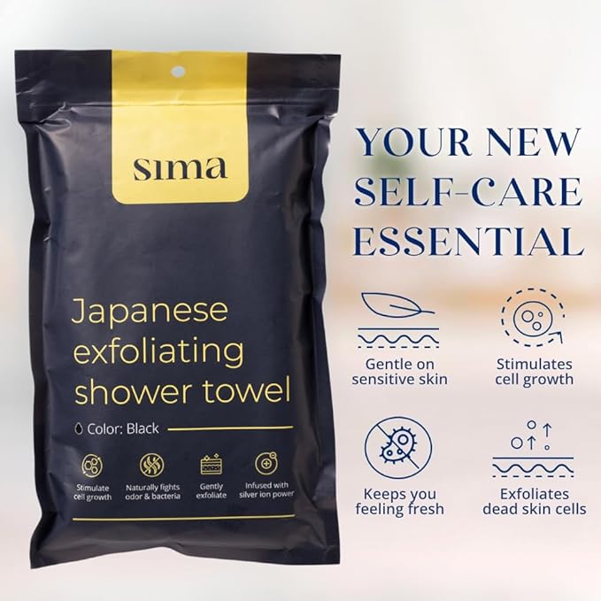 Sima Brand Exfoliating Washcloth Face & Body Scrub Towel - Image 2