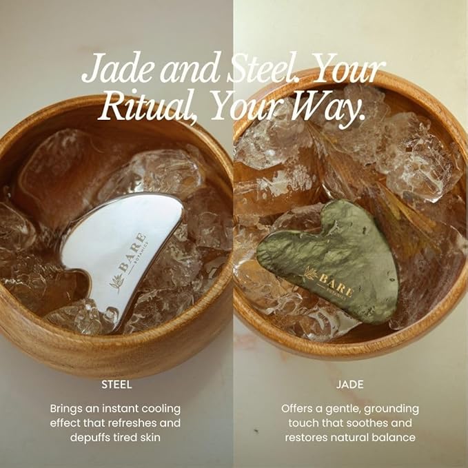 BARE BOTANICS Jade Gua Sha Facial Tool | Authentic Jade Stone - Image 4