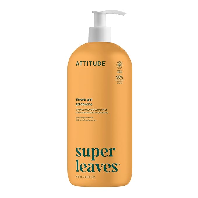 ATTITUDE Body Wash, EWG Verified Shower Gel, Dermatologically Tested, Plant and by ATTITUDE