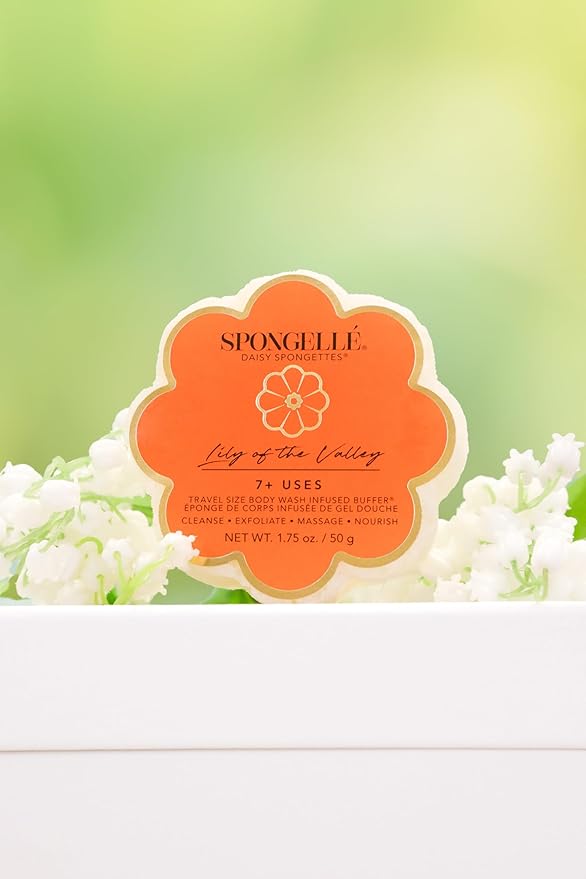 Spongellé Lily of The Valley Daisy Spongette Bath Sponge | Built-in Body Wash & - Image 3