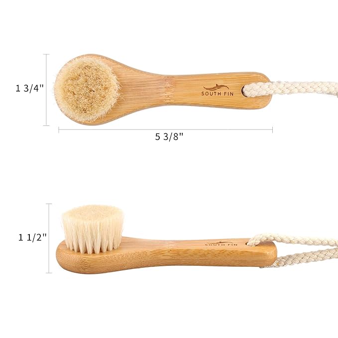 Facial Cleansing Brush, Natural Horsehair Exfoliator Face & Body Brush Wooden - Image 6