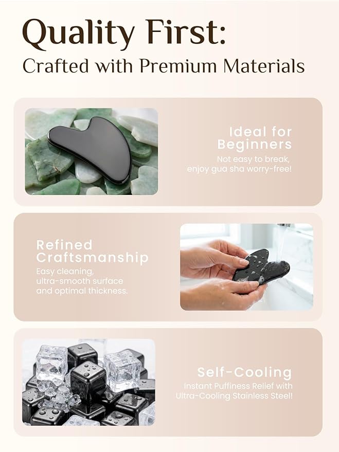 Rena Chris Gua Sha Facial Tools, Stainless Steel Guasha Tool - Image 3